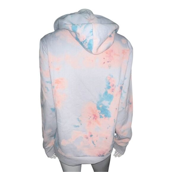 Old Navy Gender Neutral Tie-Dyed Pullover Hoodie Orange Blue Large NWOT - Picture 3 of 7